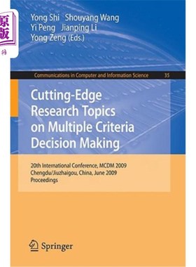 海外直订Cutting-Edge Research Topics on Multiple Criteria Decision Making: 20th Internat 关于多标准决策的前沿研究课