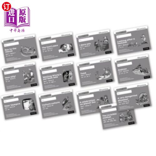 海外直订Read Write Inc. Phonics: Grey Set 7 Core Black &... Read Write公司拼读:灰套装7本黑白故事书(混合包13本)