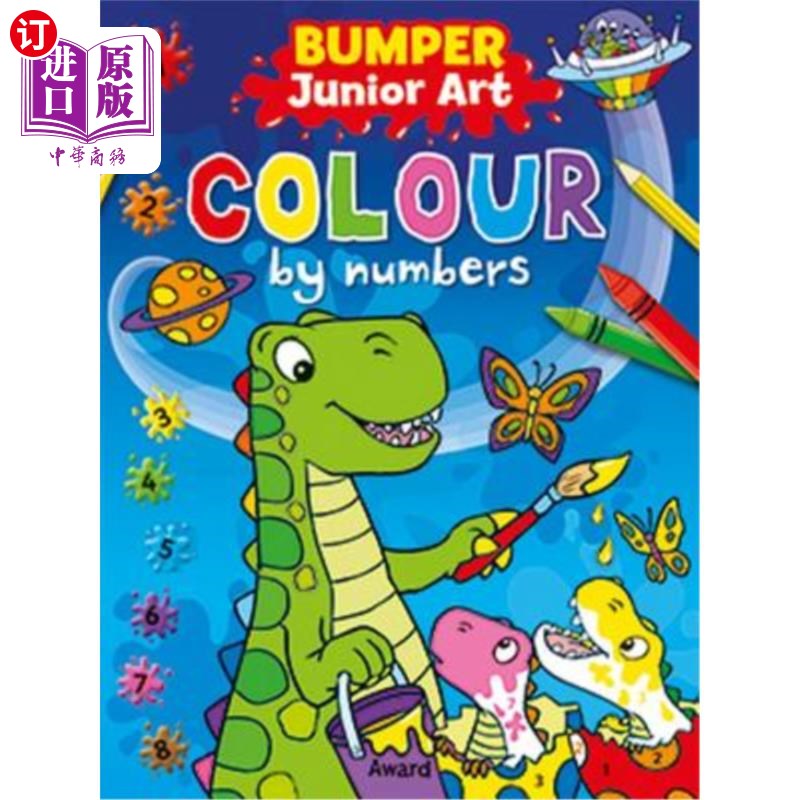 海外直订Bumper Junior Art Colour by Numbers 保险杠少年艺术色彩的数字