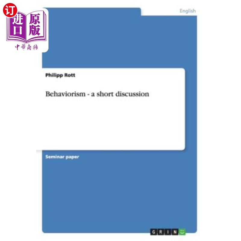 海外直订behaviorism - a short discussion 行为主义-简短讨论