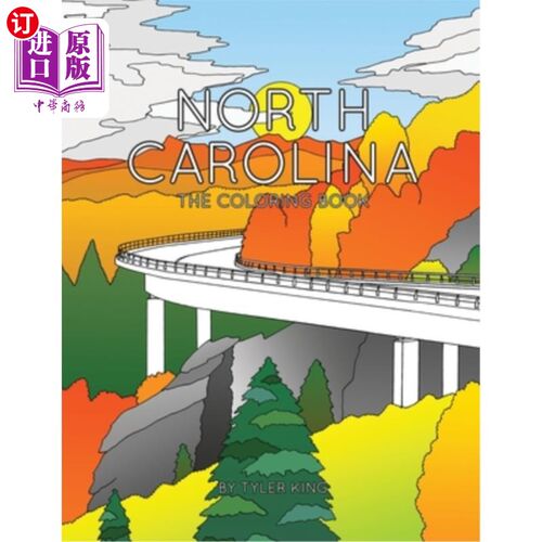 海外直订North Carolina: The Coloring Book 北卡罗莱纳:着色书