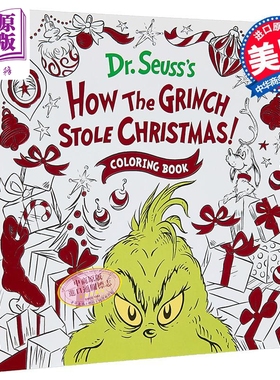预售 圣诞怪杰怎么偷走圣诞节 涂色书 英文原版 How the Grinch Stole Christmas! Coloring Book Random House【中商原版】