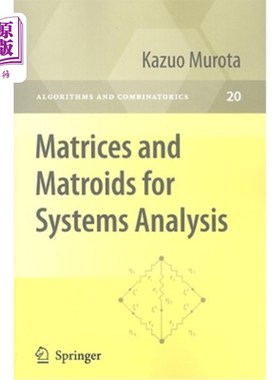 海外直订Matrices and Matroids for Systems Analysis 系统分析的矩阵与拟阵