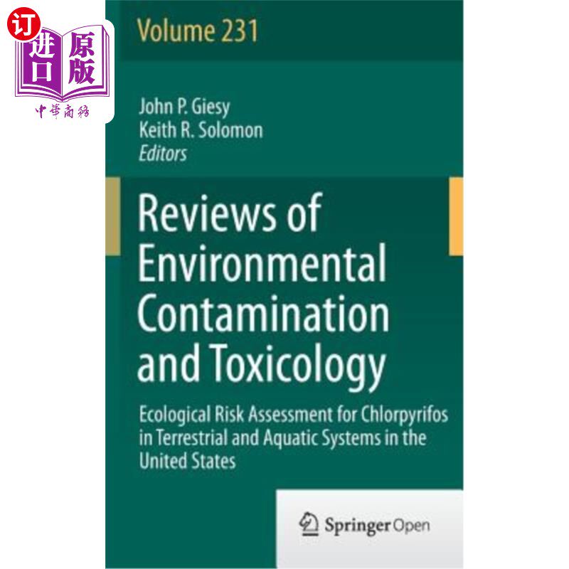 海外直订Ecological Risk Assessment for Chlorpyrifos in Terrestrial and Aquatic Systems i 美国陆地和水生系统毒死蜱的