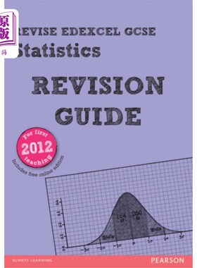 海外直订REVISE Edexcel GCSE Statistics Revision Guide (w... 修订Edexcel GCSE统计修订指南(附在线版)