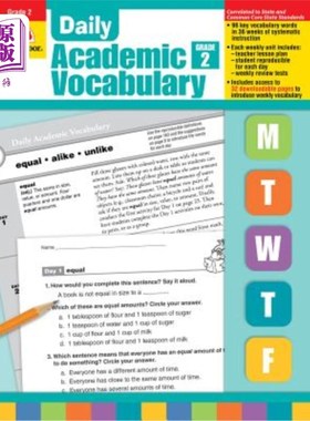 海外直订Daily Academic Vocabulary Grade 2 [With Transparencies] 日常学术词汇2级[透明]