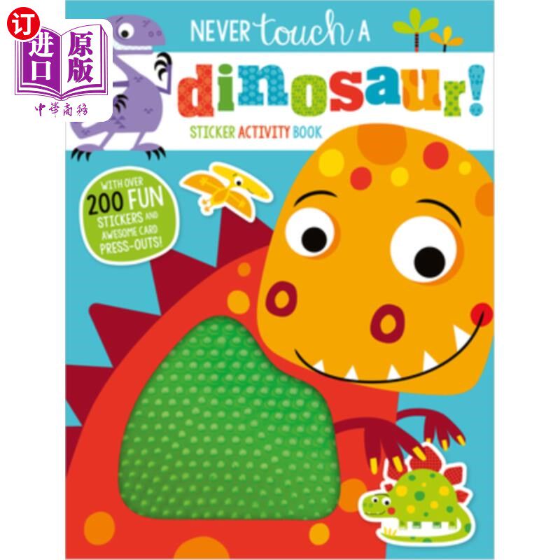 海外直订Never Touch a Dinosaur Sticker Activity Book 切勿触摸恐龙贴纸活动手册