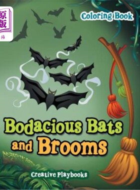 海外直订Bodacious Bats and Brooms Coloring Book 大胆的蝙蝠和扫帚着色书
