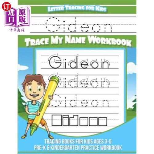 海外直订Gideon Letter Tracing for Kids Trace my Name Workbook: Tracing Books for Kids ag Gideon Let