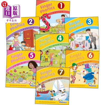 海外直订Finger Phonics Books 1-7 手指发音书1-7