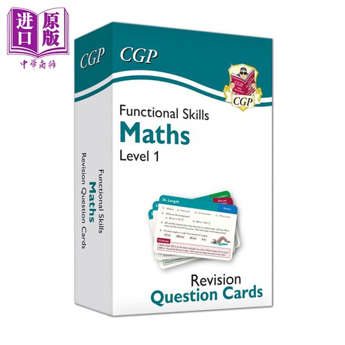 现货 英国原版CGP教辅 新功能技能数学修订问题卡1级 New Functional Skills Maths Revision Question Cards Level1【中商原版】