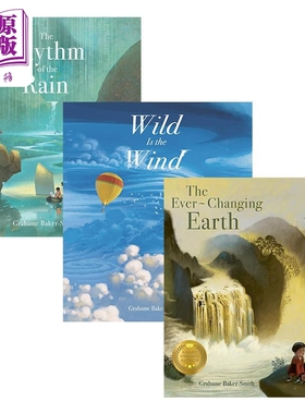 Grahame Baker-Smith 自然主题绘本3册套装 Rain 雨的旋律 Wind 风之怒 Earth 地球 格林威奖得奖名家 英文原版【中商原版】