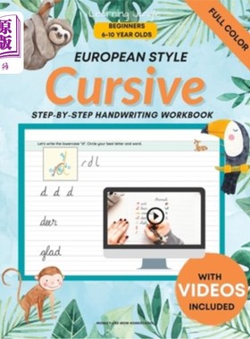 海外直订Cursive Handwriting for Beginners: Cursive Handwriting for Kids European Style 草书书写为初学者:草书书写为