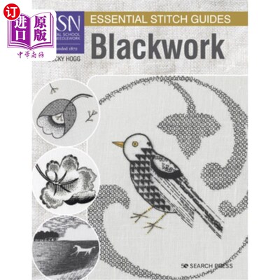 海外直订Rsn Essential Stitch Guides: Blackwork Rsn基本针迹指南:黑色