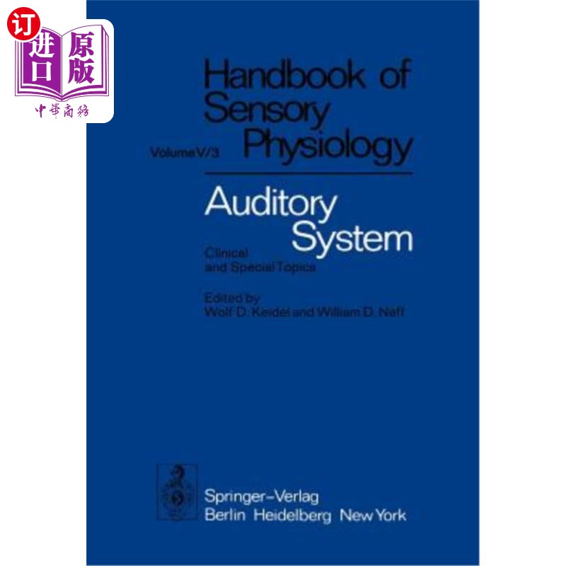 海外直订医药图书Auditory System: Clinical and Special Topics 听觉系统:临床和专题