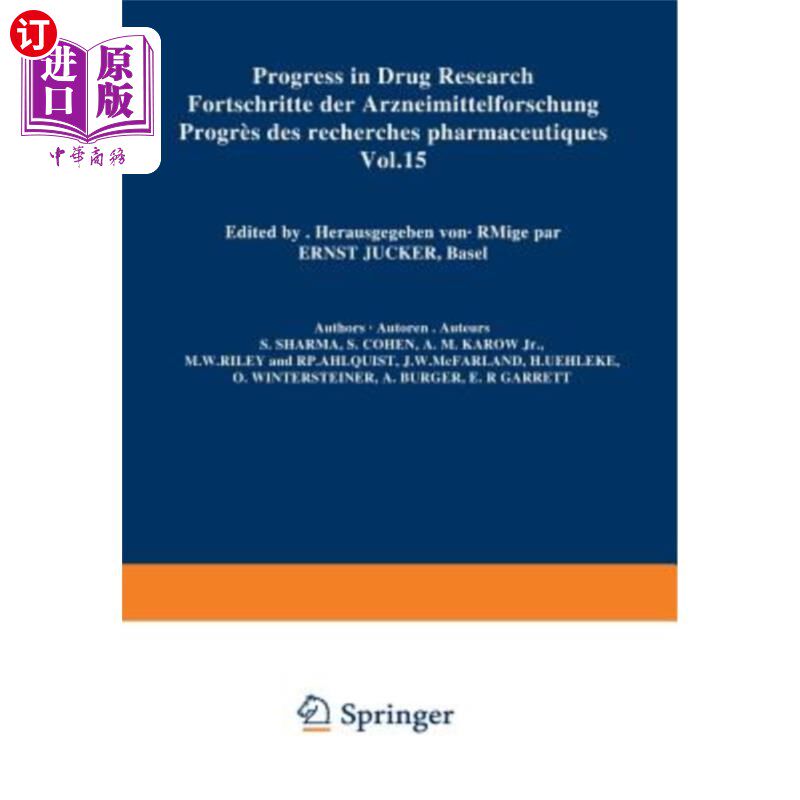 海外直订Progress in Drug Research / Fortschritte Der Arzneimittelforschung / Progrès Des 药物研究进展/Arzneimi
