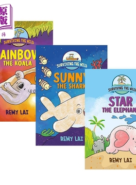Surviving the Wild 桥梁漫画 动物野外生存图画小说3册 Rainbow the Koala Star the Elephant Sunny the Shark【中商原版】