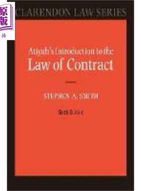 阿蒂亚合同法入门 Atiyahs Introduction to the Law of Contract 英文原版 Stephen A Smith【中商原版】