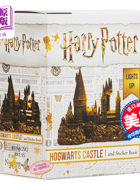 哈利波特霍格沃茨城堡摆件和贴纸书套装 可亮灯 电影周边 Harry Potter Hogwarts Castle and Sticker Book 英文原版 【中商?