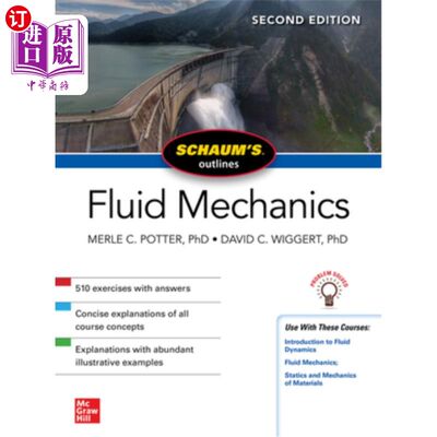 海外直订Schaum's Outline of Fluid Mechanics, Second Edition 绍姆流体力学大纲，第二版