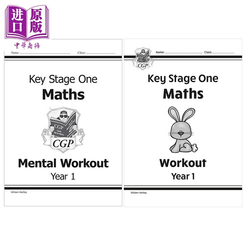 英国原版CGP 小学一年级数学+心算练习册2册 KS1 Mental Maths & Maths Workout - Year 1【中商原版】