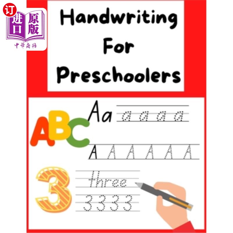 海外直订handwriting for preschoolers: alphabets handwriting/trace lines/practice writing 学龄前儿童书写:字母书写/描