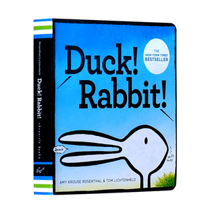 绘本123儿童启蒙 荣获纽约时报童书? 鸭子还是兔子 思维拓展 纸板书 Rabbit 凯迪克 Duck 儿童绘本 吴敏兰书单 中商原版