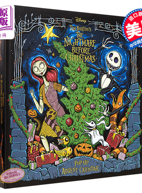 预售 蒂姆波顿圣诞夜惊魂圣诞倒数日历 立体圣诞树 迪士尼动画电影周边英文原版 The Nightmare Before Christmas Advent Calendar