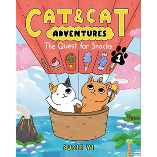 桥梁漫画 猫猫历险记1 寻找零食 Cat & Cat Adventures The Quest for Snacks 英文原版进口 儿童图画图像小说【中商原版】