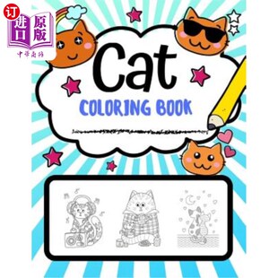Super 猫 完美 Lover Coloring Book Gift Cat Cute 猫彩页 海外直订Cat Pages 猫彩书：超级可爱 Perfect