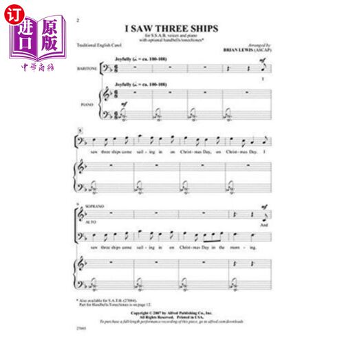 海外直订I saw three ships 我看见三艘船