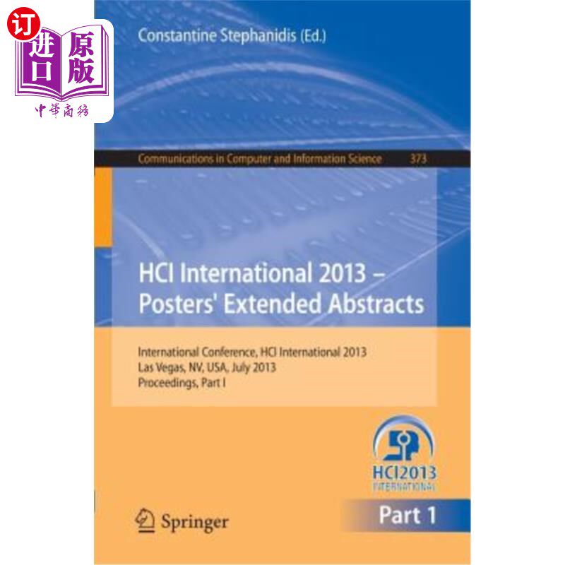 海外直订Hci International 2013 - Posters' Extended Abstracts: International Conference,  Hci国际2013-海报扩展摘