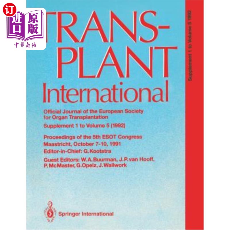 海外直订医药图书Transplant International Official Journal of the European Society for Organ Tran 欧洲器官移植学会移