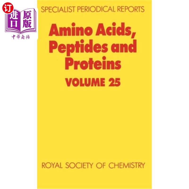 海外直订Amino Acids, Peptides and Proteins: Volume 25 氨基酸、肽和蛋白质：第25卷