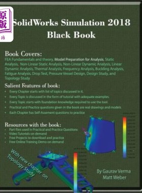 海外直订Solidworks Simulation 2018 Black Book Solidworks Simulation 2018黑皮书