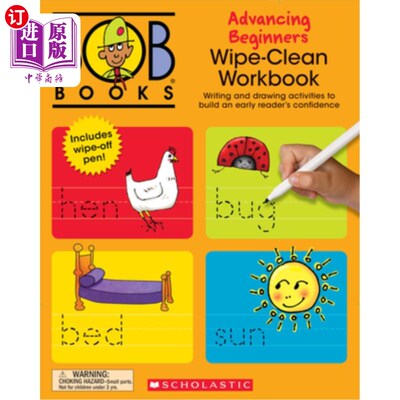 海外直订Bob Books - Wipe-Clean Workbook: Advancing Beginners Phonics, Ages 4 and Up, Kin Bob Books