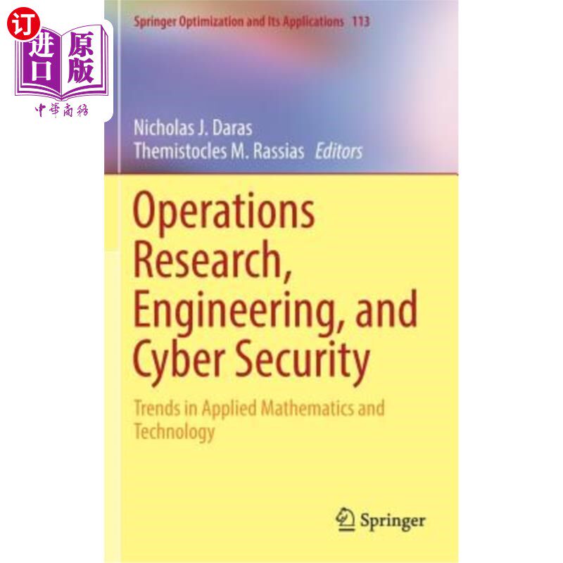 海外直订Operations Research, Engineering, and Cyber Security: Trends in Applied Mathemat 运筹学、工程与安全：应