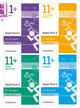 英国S&S教辅 11+小学6年级数学英语非语言推理快速测试4册 11-12岁有答案Maths English Reasoning Rapid Tests【中商原版】