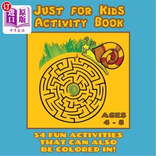 Fun Kids Ages Book 海外直订Just Colori With Activity Travel 儿童活动书 仅适用于4至8岁 for