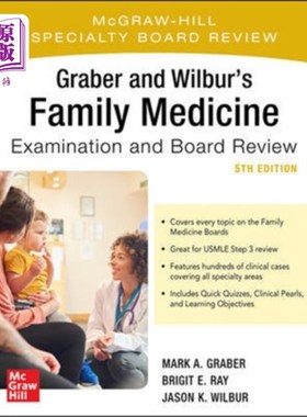 海外直订医药图书Graber and Wilbur's Family Medicine Examination ... 格雷伯和威尔伯的家庭医学检查和委员会审查，第五