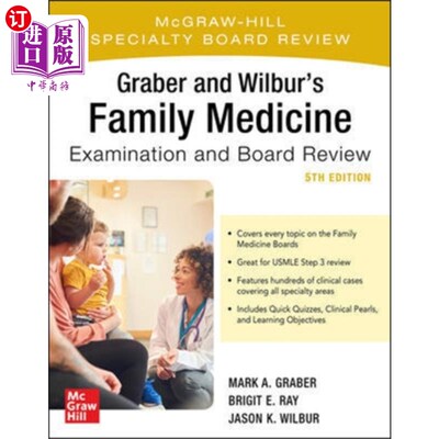海外直订医药图书Graber and Wilbur's Family Medicine Examination ... 格雷伯和威尔伯的家庭医学检查和委员会审查，第五