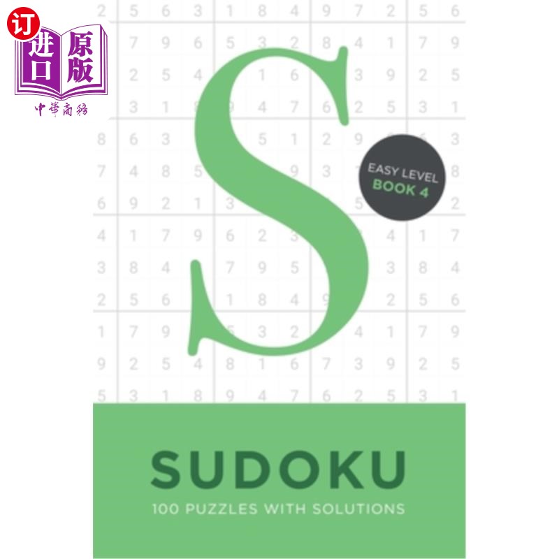 海外直订Sudoku 100 Puzzles with Solutions. Easy Level Book 4: Problem solving mathematic 数独100谜题与解答。简易水