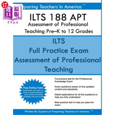 海外直订Ilts 188 Apt Assessment of Professional Teaching Pre?k to 12 Grades: Ilts 188 Ex ILTS 188专业