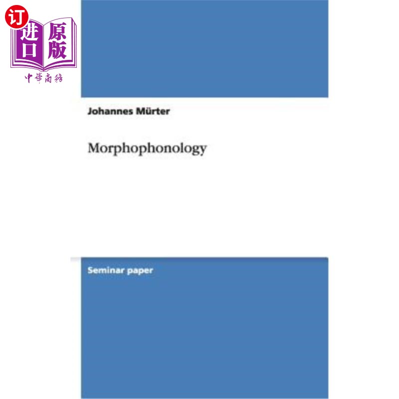海外直订Morphophonology 形态音位学