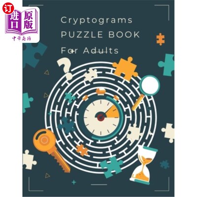 海外直订Cryptograms Puzzle Book for Adults: 400 Inspirational, Funny & Wise Large 密码谜书成人:400励志，有趣和明智