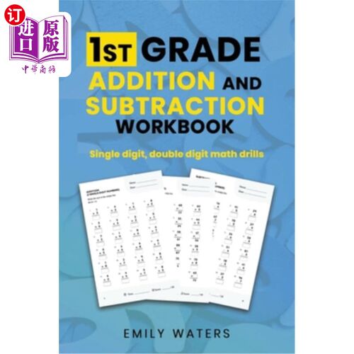 海外直订1st Grade Addition and Subtraction Workbook: single digit, double digit drills 一年级加减法练习册：一位数、
