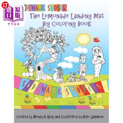 海外直订Sidewalk Stories: The Lemonade Landing Mat Big Coloring Book 人行道故事：柠檬水落地垫大彩绘书