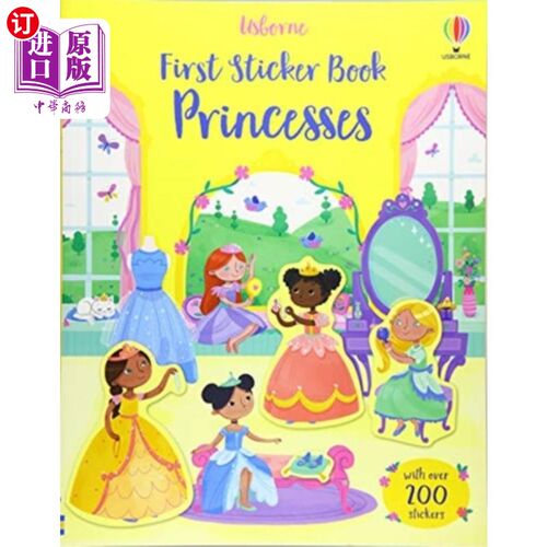 海外直订First Sticker Book Princesses 第一本贴纸书公主