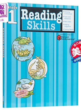 Flash Kids 阅读技巧1年级 英文版 Reading Skills Grade 1英语学习辅助 小学家庭英文练习册 Harcourt Family Learning工具?