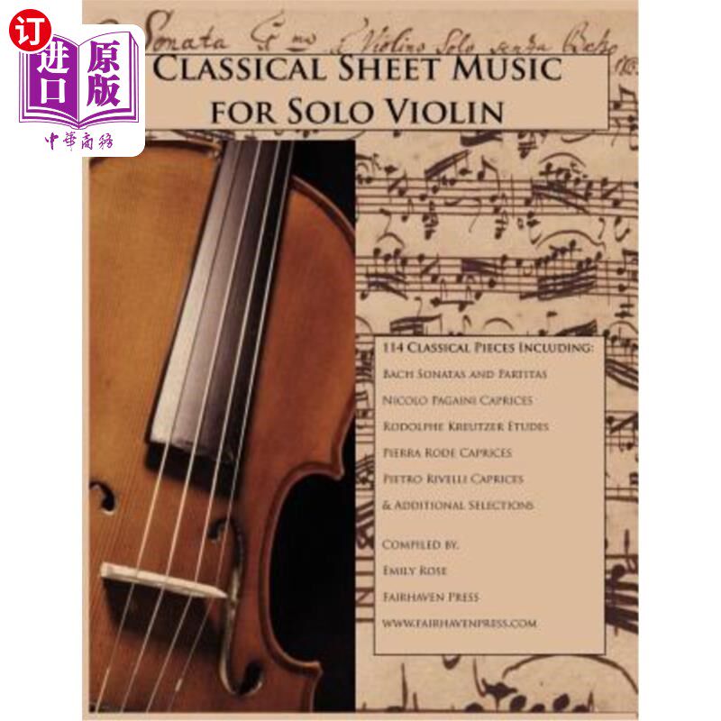 海外直订Classical Sheet Music for Solo Violin 小提琴独奏曲